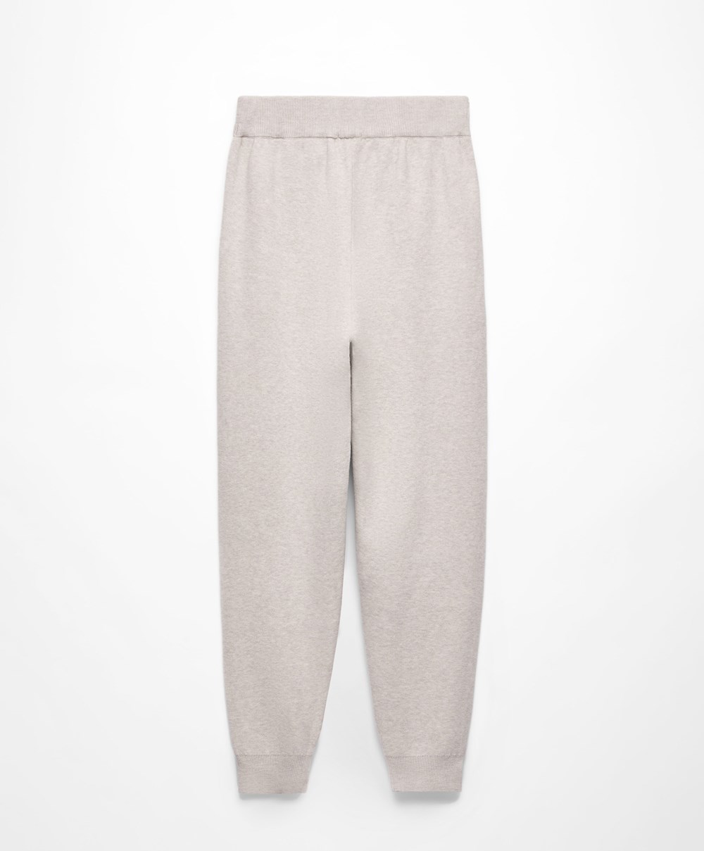 Oysho Knit Joggers Stone | UAKTOF-316