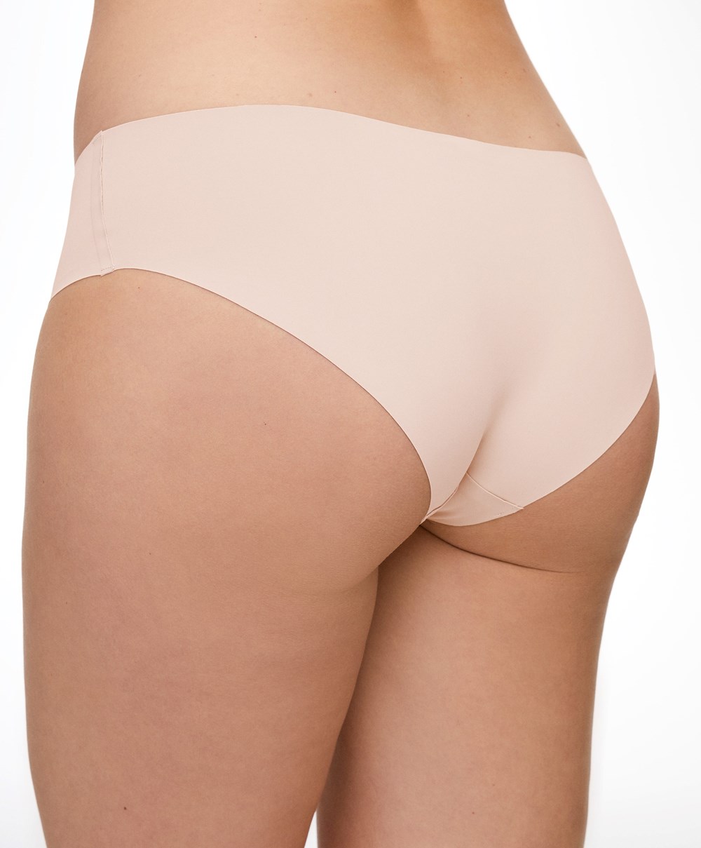 Oysho Laser-cut Invisible κλασικα Briefs Almond | CVQPMZ-470