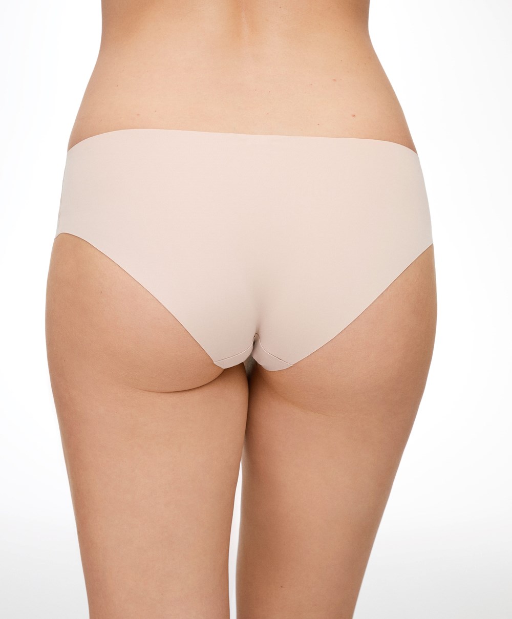 Oysho Laser-cut Invisible κλασικα Briefs Almond | CVQPMZ-470