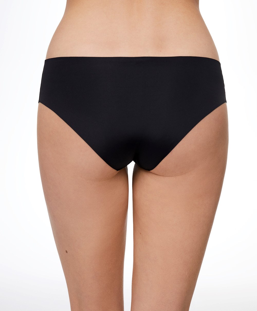 Oysho Laser-cut Invisible κλασικα Briefs μαυρα | NGDLHU-345