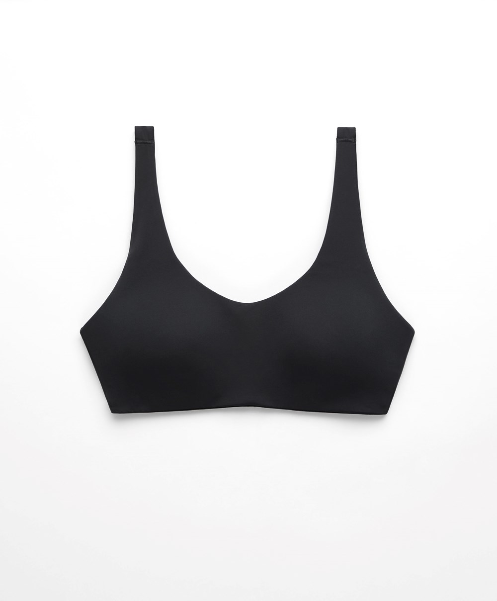 Oysho Light Touch Medium-support Sports Bra μαυρα | AZWTCV-052