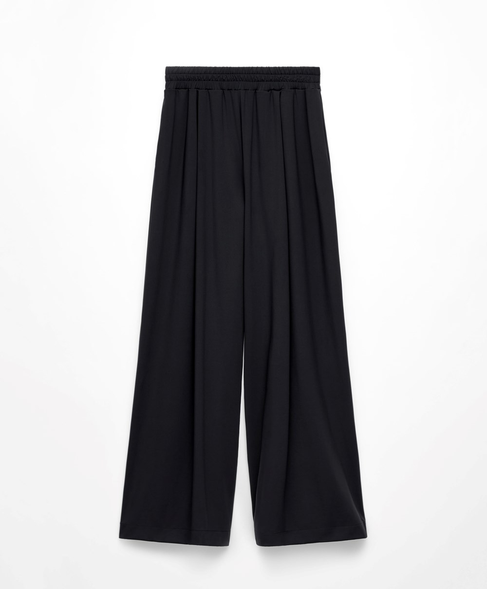 Oysho Light Touch Oversize Ευθεία-leg Trousers μαυρα | DOQWTH-384