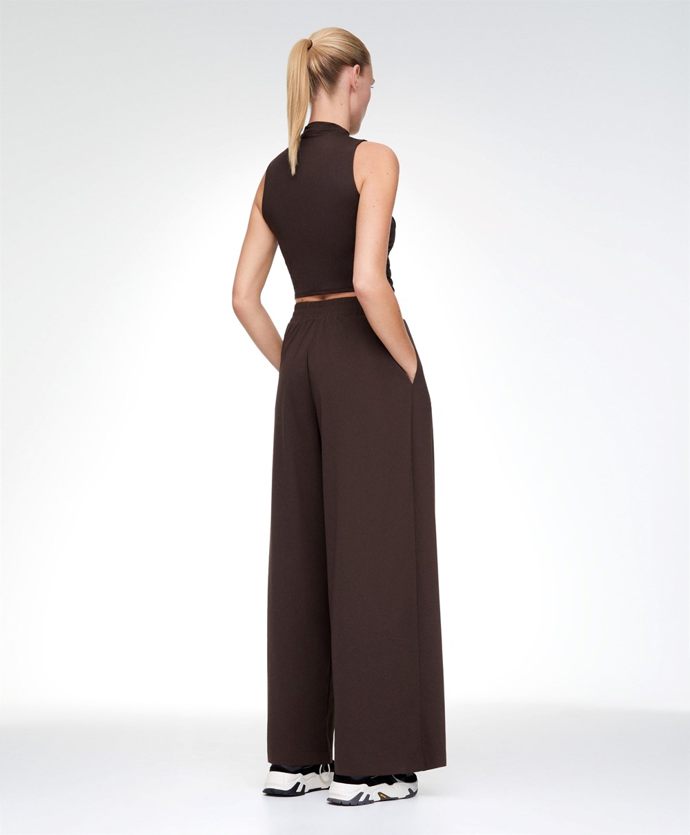 Oysho Light Touch Oversize Ευθεία-leg Trousers καφε | SRTYUZ-279