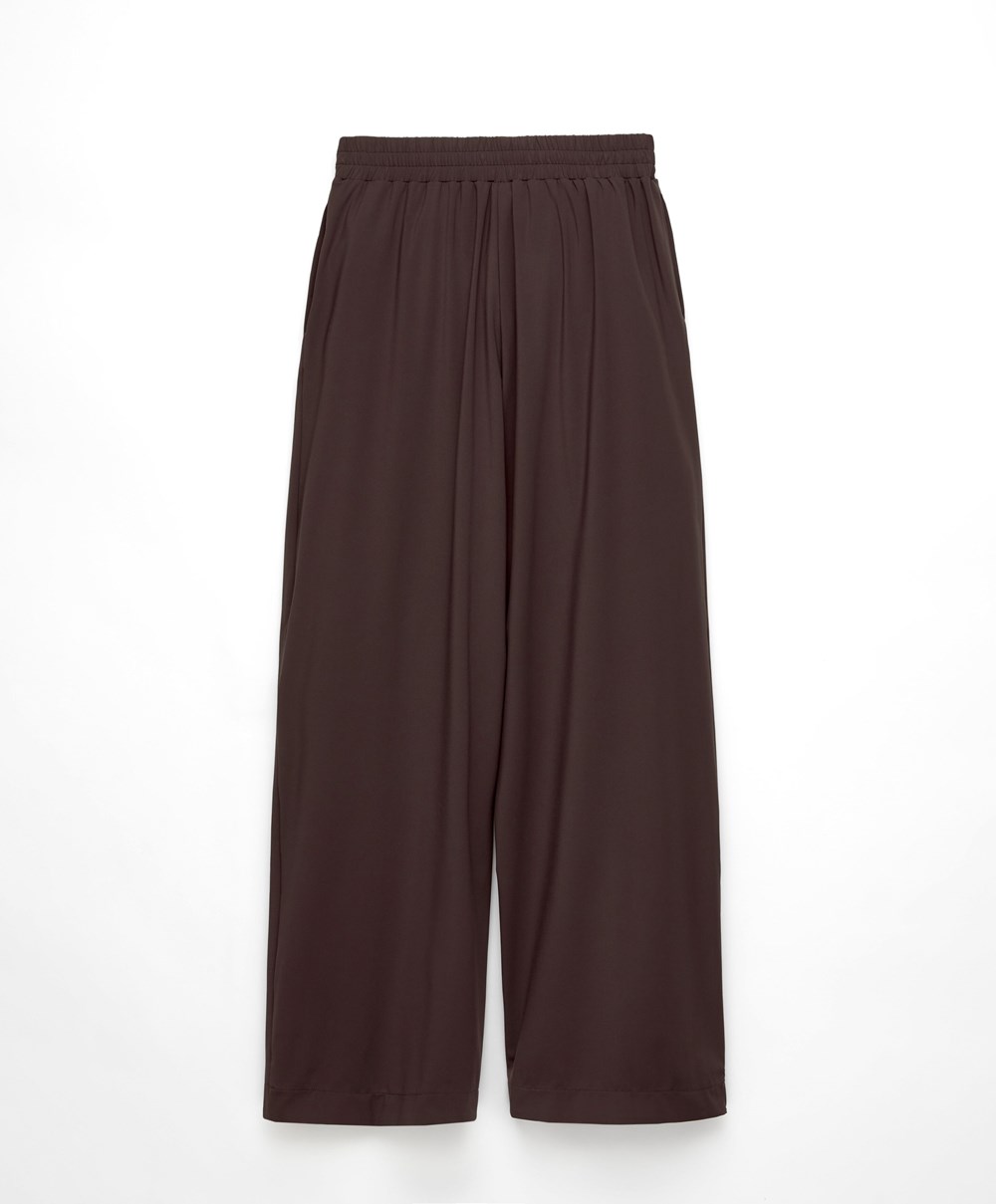 Oysho Light Touch Oversize Ευθεία-leg Trousers καφε | SRTYUZ-279