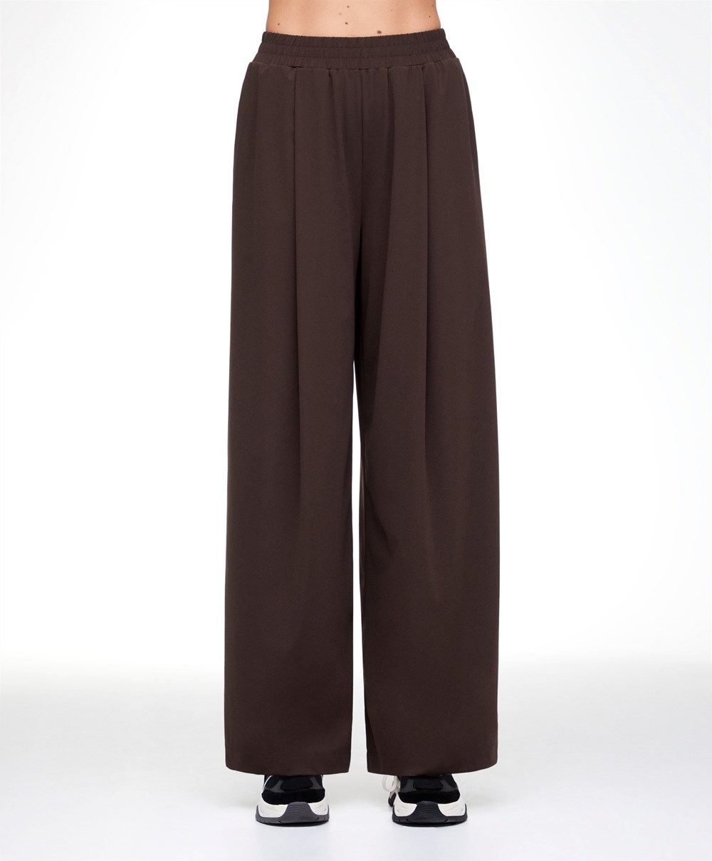 Oysho Light Touch Oversize Ευθεία-leg Trousers καφε | SRTYUZ-279