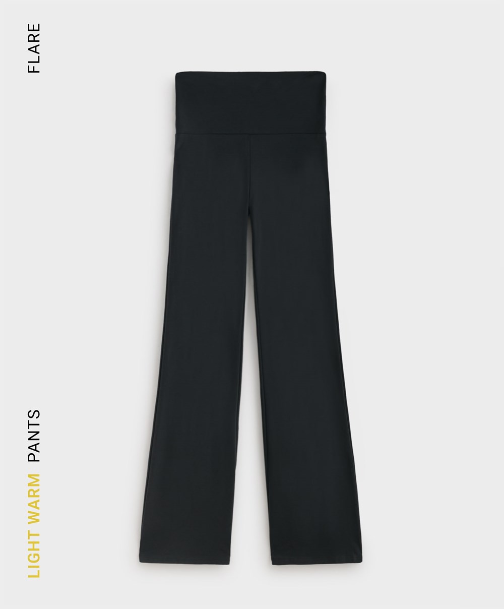 Oysho Light Warm Flare Trousers μαυρα | AQRYZX-284