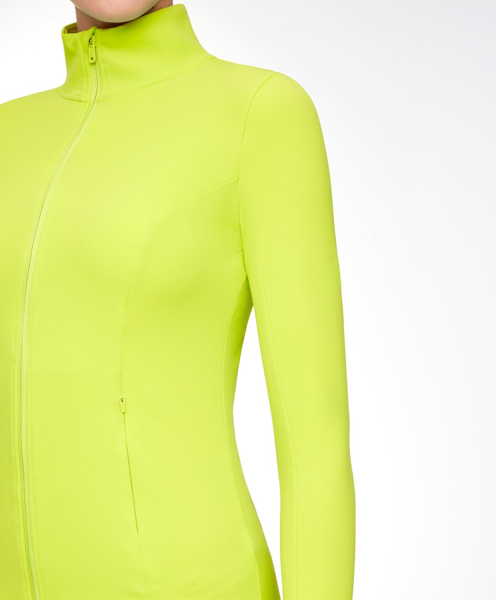 Oysho Light Warm Για Τρέξιμο Jacket Lime | NOIEFD-285