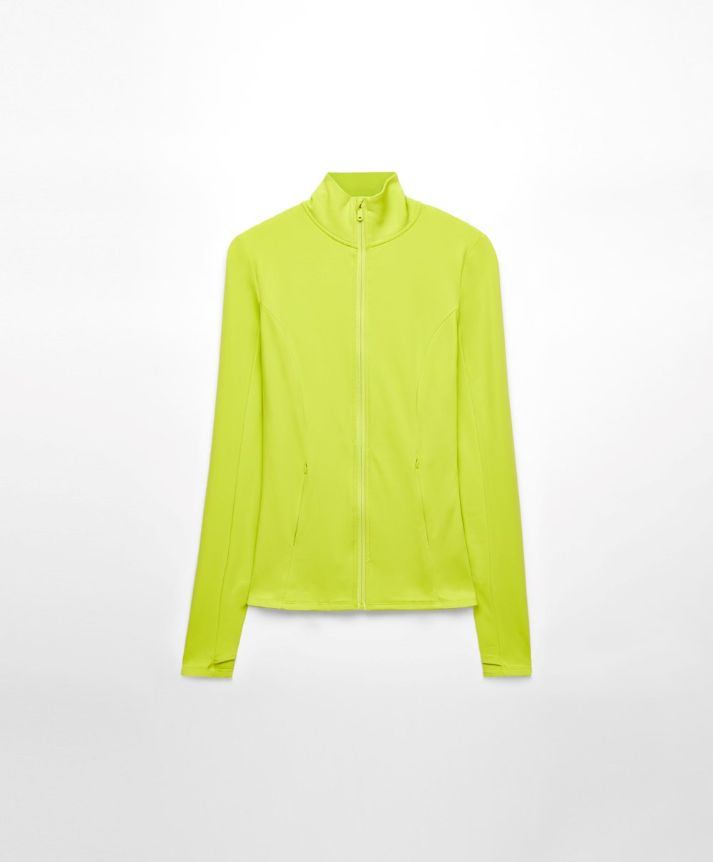 Oysho Light Warm Για Τρέξιμο Jacket Lime | NOIEFD-285