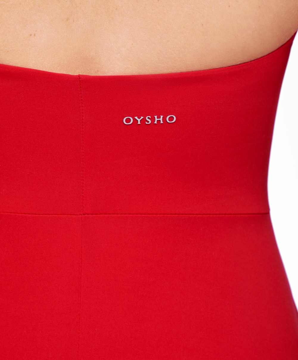 Oysho Light-touch Halter φορεμα κοκκινα | HLUFKE-780