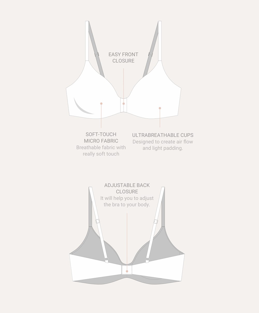 Oysho Lola Bra With Right Cup μαυρα | ZLNXBH-496