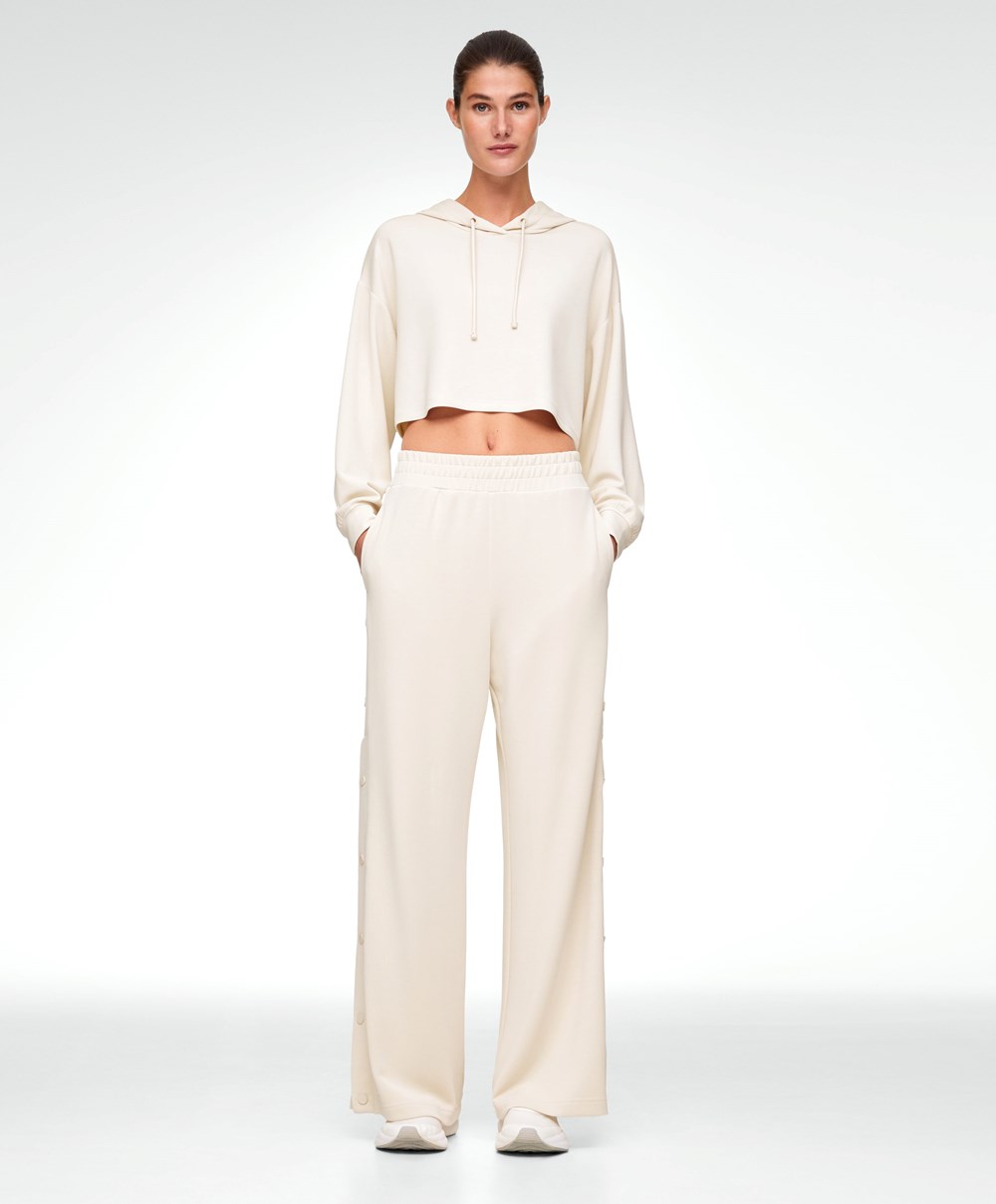 Oysho Long Modal White Total Look Stone | VYGBKZ-732