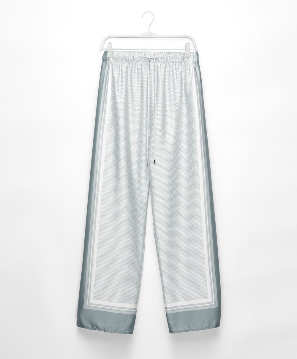 Oysho Long Satin Trousers πρασινο | WXNQRJ-157