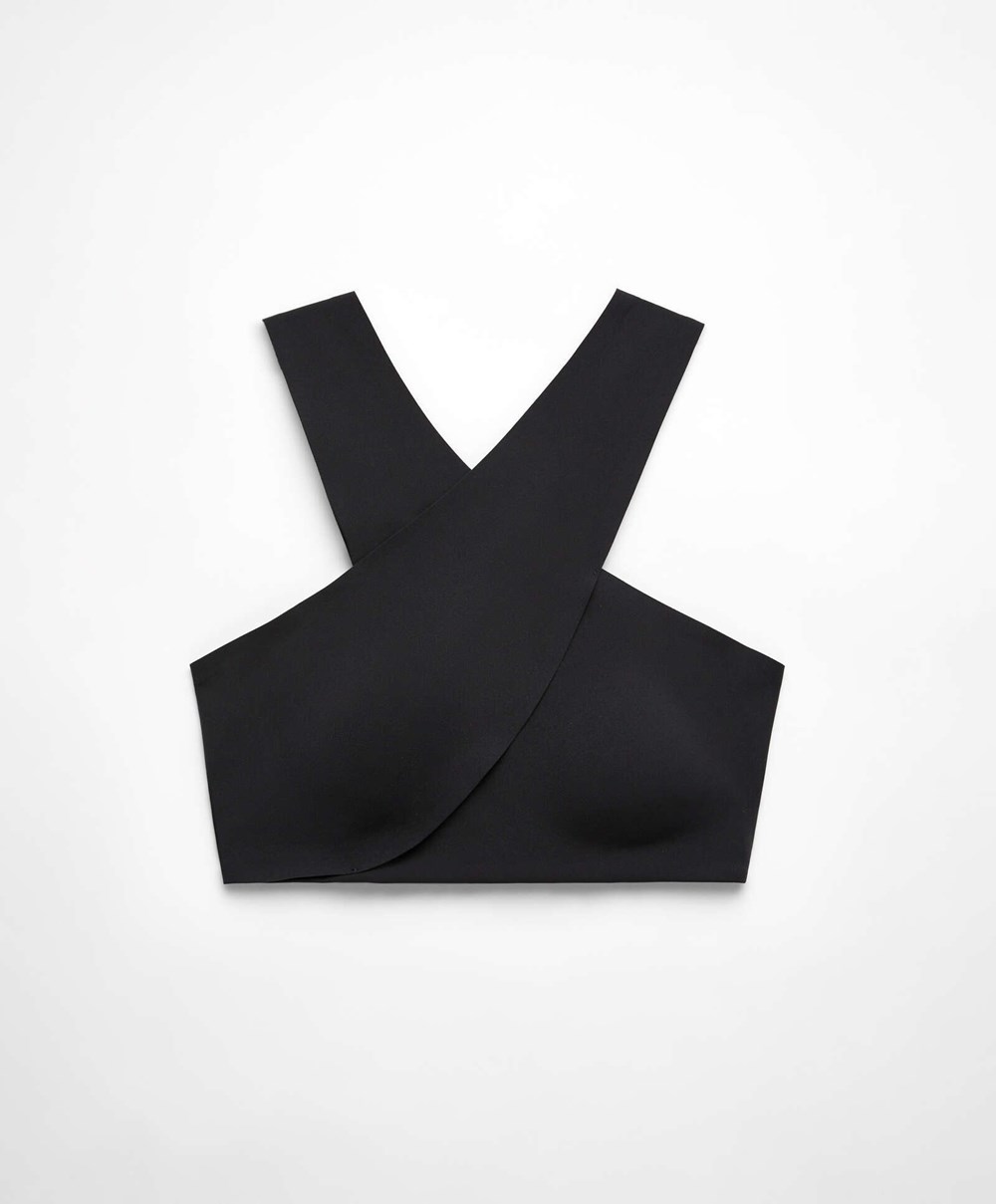 Oysho Medium Support Compressive Sports Bra μαυρα | TWEAOV-391