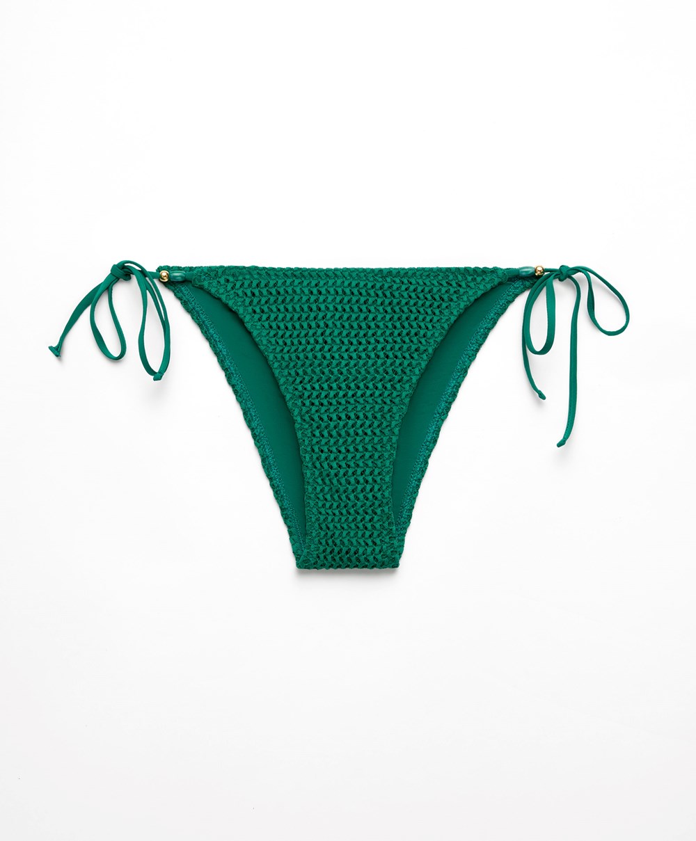 Oysho Medium-coverage Crochet Μπικίνι Briefs With Ties σκούρο | XCMDNK-695