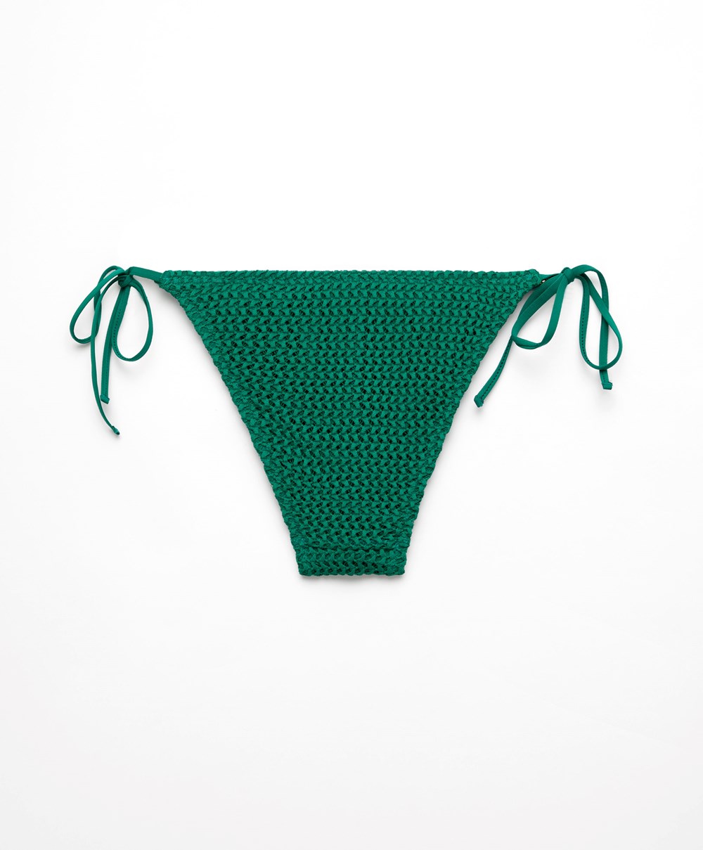 Oysho Medium-coverage Crochet Μπικίνι Briefs With Ties σκούρο | XCMDNK-695