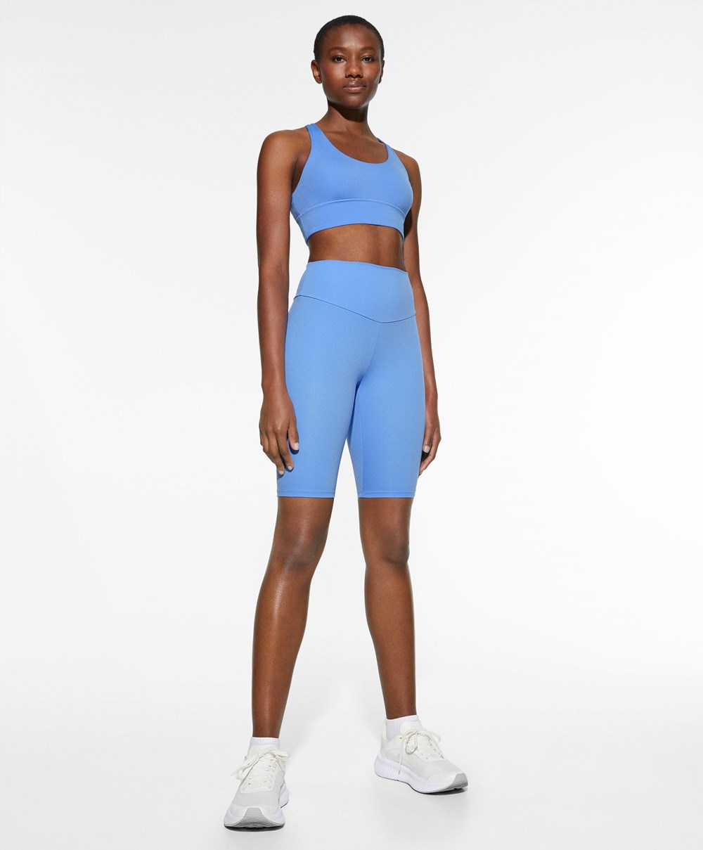 Oysho Medium-support Sports Bra With Cups λεβάντα | DSJUOE-826