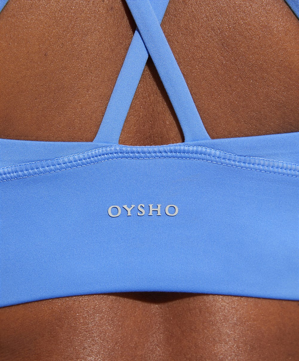 Oysho Medium-support Sports Bra With Cups λεβάντα | DSJUOE-826