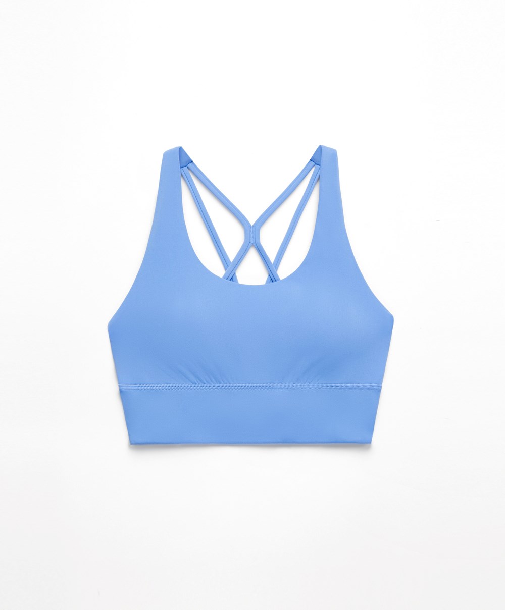 Oysho Medium-support Sports Bra With Cups λεβάντα | DSJUOE-826