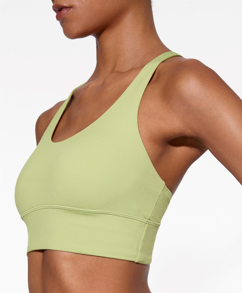 Oysho Medium-support Sports Bra With Cups πρασινο | GMZVWJ-549