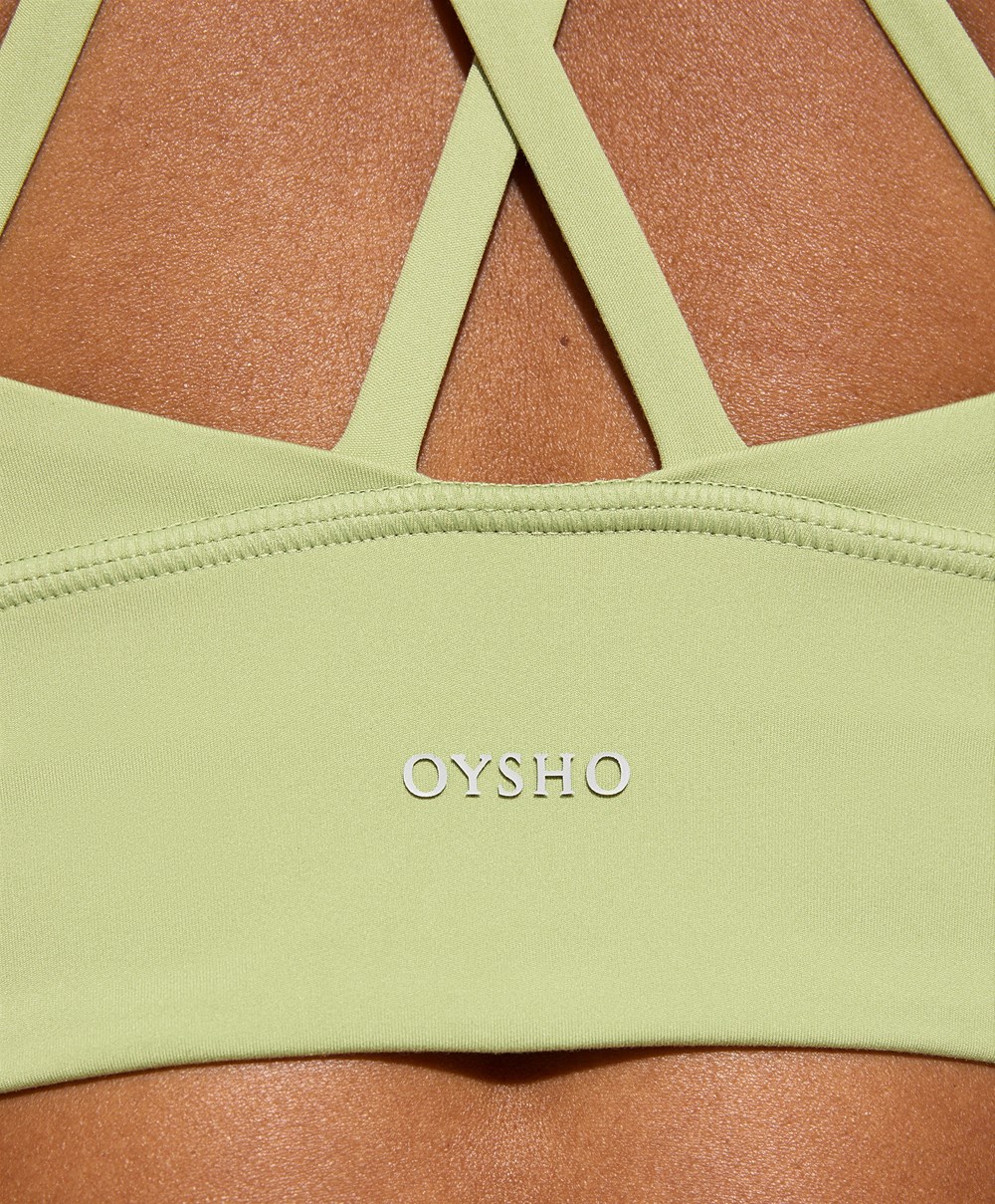 Oysho Medium-support Sports Bra With Cups πρασινο | GMZVWJ-549