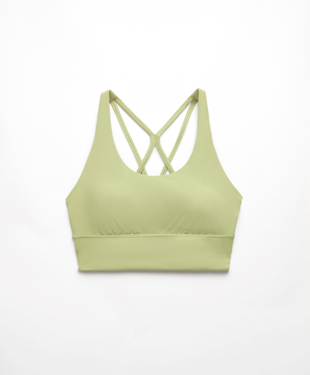 Oysho Medium-support Sports Bra With Cups πρασινο | GMZVWJ-549