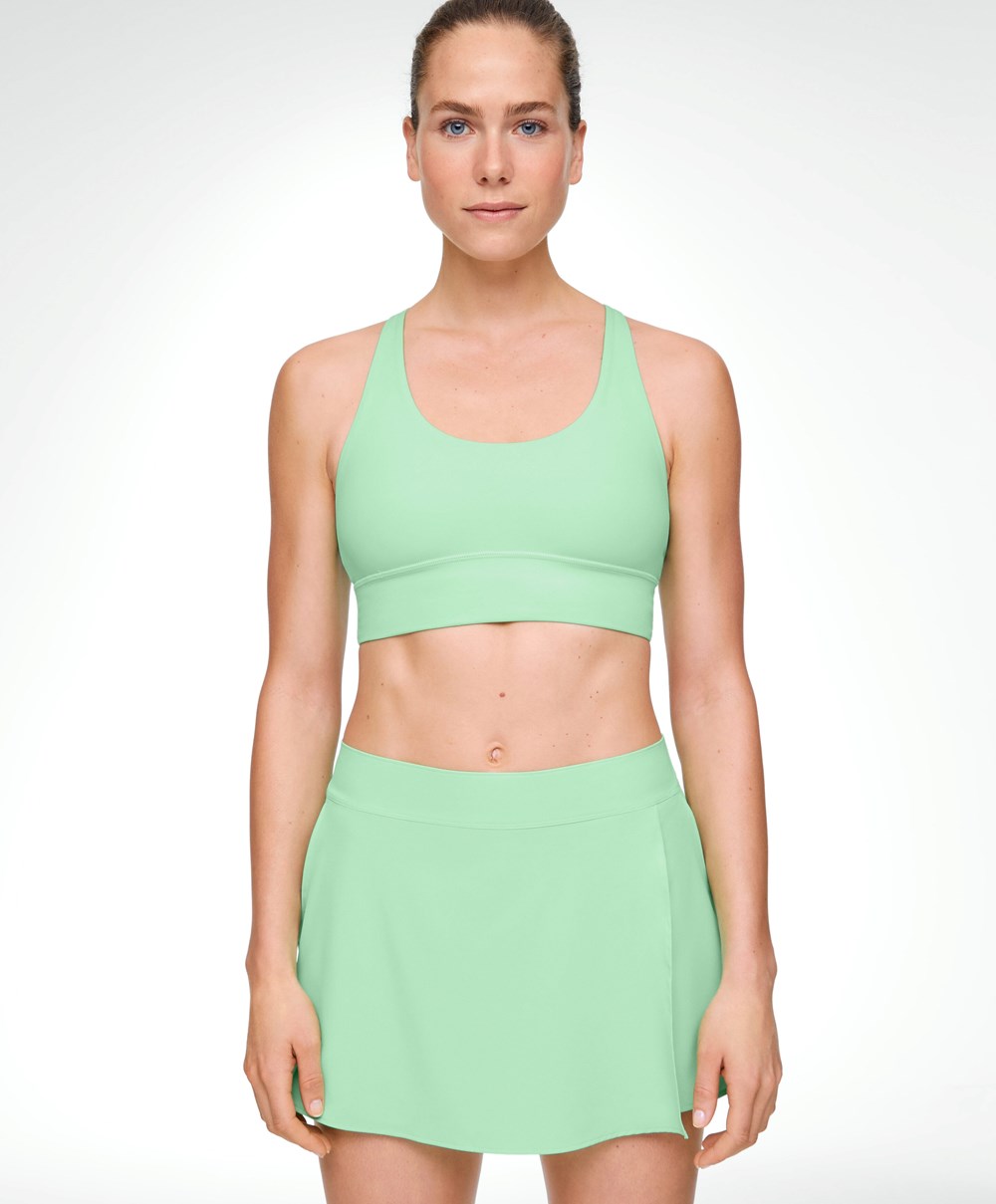 Oysho Medium-support Sports Bra With Cups μεντα | GYTVAP-608