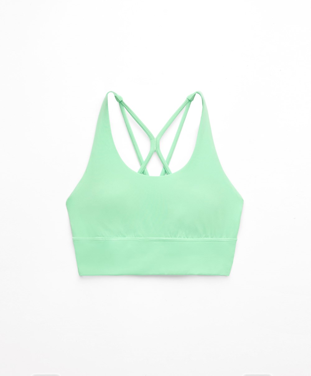 Oysho Medium-support Sports Bra With Cups μεντα | GYTVAP-608