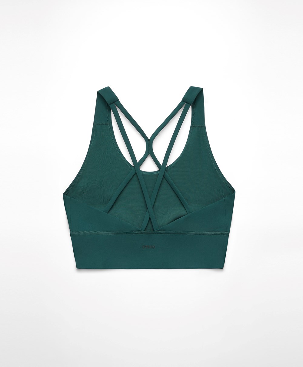 Oysho Medium-support Sports Bra With Cups Bottle | JAZRCV-109