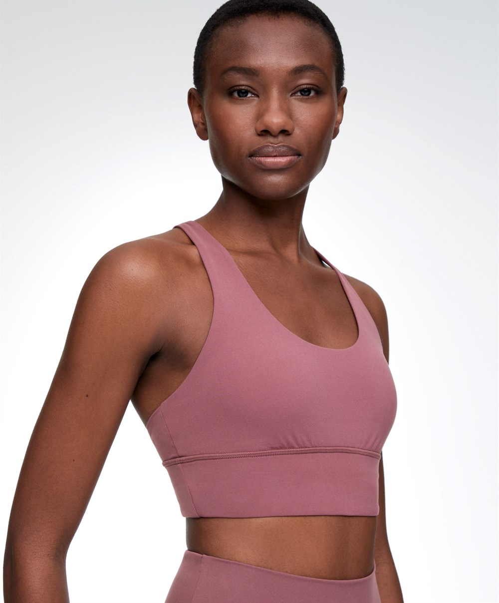 Oysho Medium-support Sports Bra With Cups Fig | LAIFJB-537