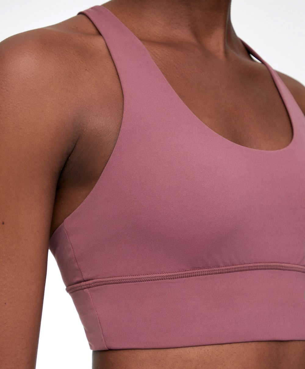 Oysho Medium-support Sports Bra With Cups Fig | LAIFJB-537