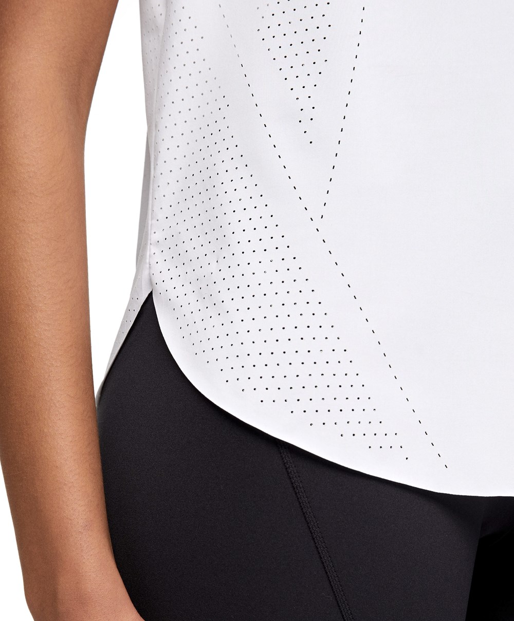 Oysho Microperforated κοντο-sleeved Technical T-shirt ασπρα | EOKVIH-750