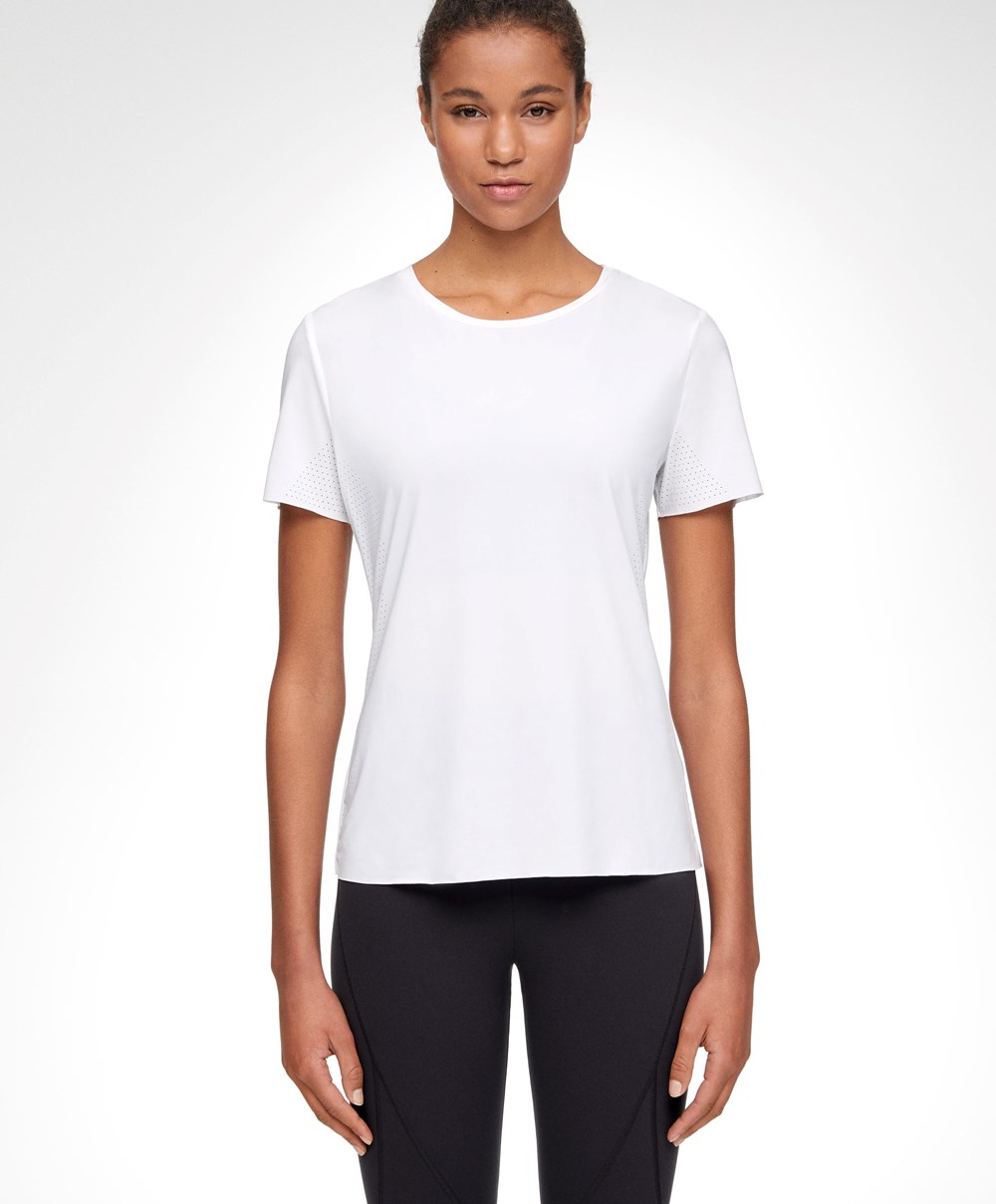 Oysho Microperforated κοντο-sleeved Technical T-shirt ασπρα | GYNDMT-216