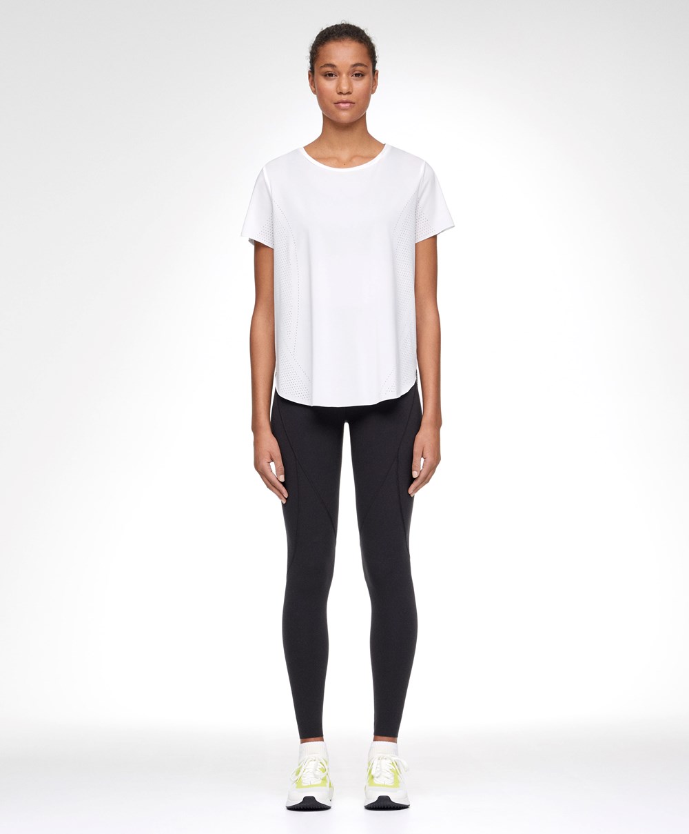 Oysho Microperforated κοντο-sleeved Technical T-shirt ασπρα | OHZPDT-729