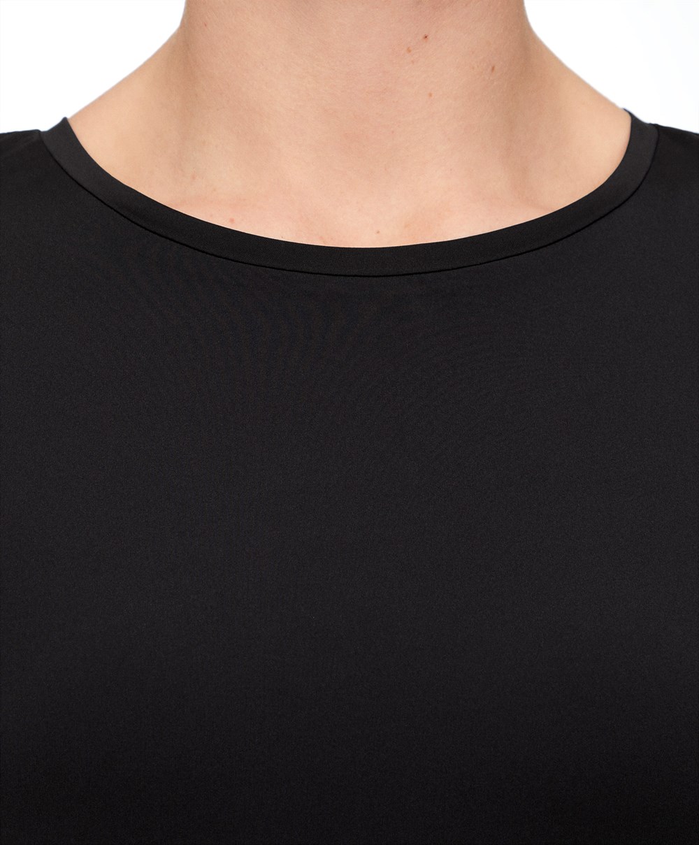 Oysho Microperforated κοντο-sleeved Technical T-shirt μαυρα | WGKXVL-896