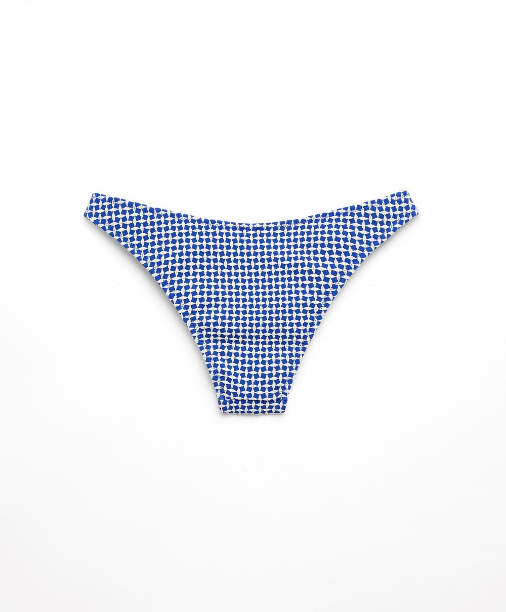 Oysho Mini Geometric Medium-coverage Μπικίνι Briefs μπλε | FTQLUG-520