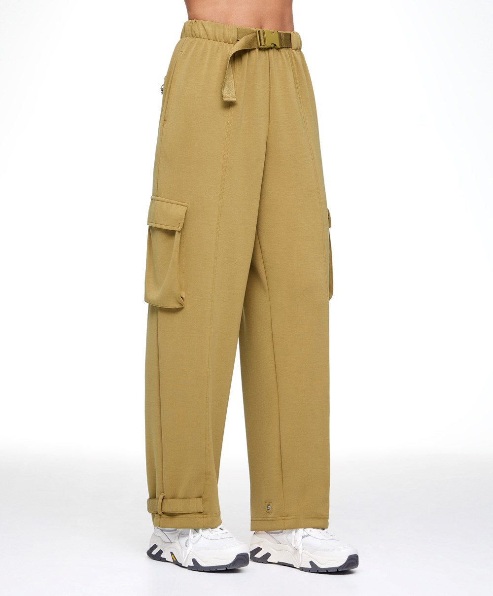 Oysho Modal Cargo Trousers Ελιά | EIFMHX-316