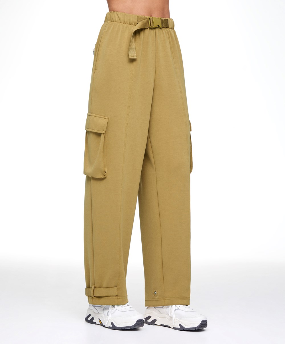 Oysho Modal Cargo Trousers Ελιά | GNKDLU-491