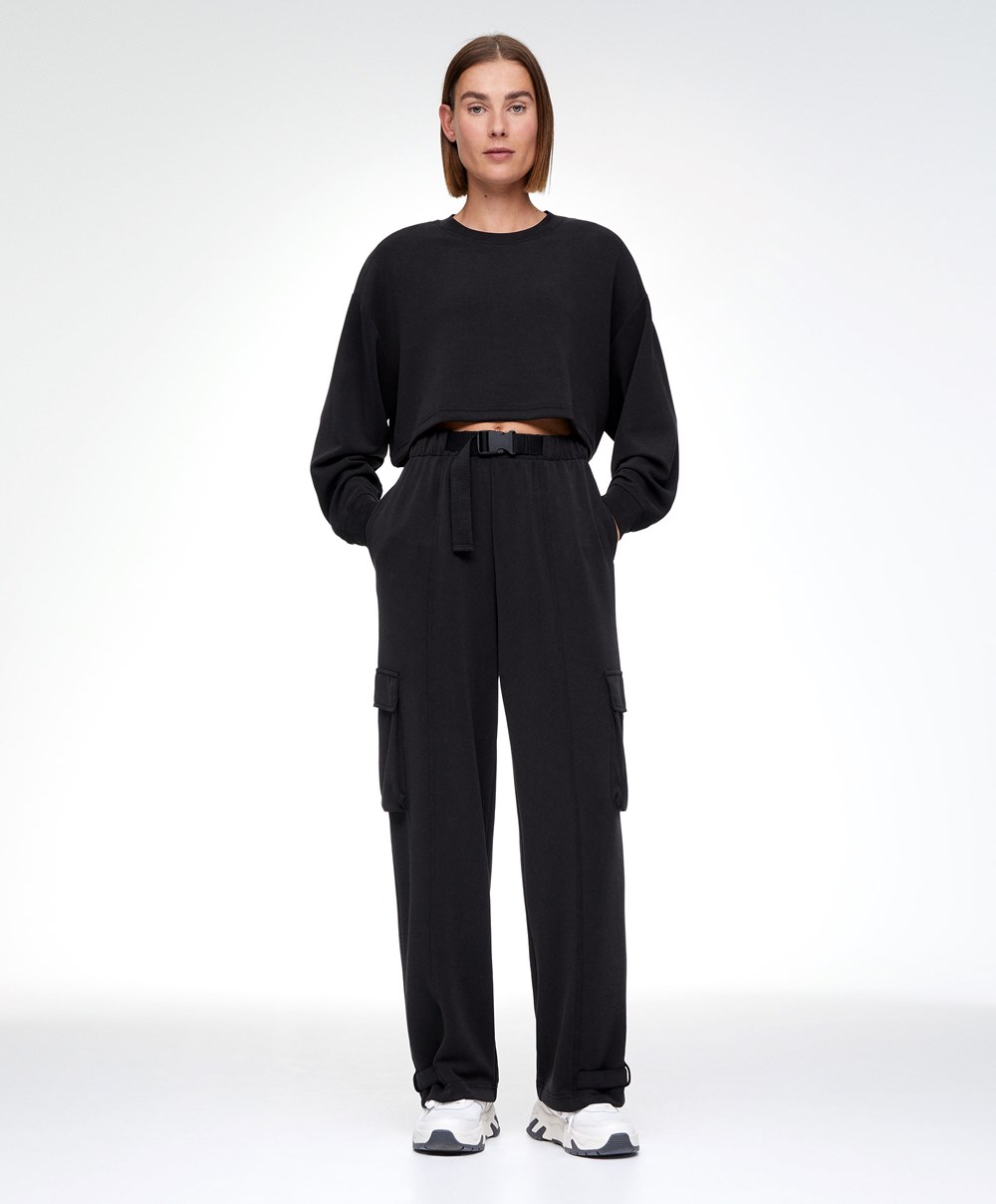 Oysho Modal Cargo Trousers μαυρα | ZIQMES-164