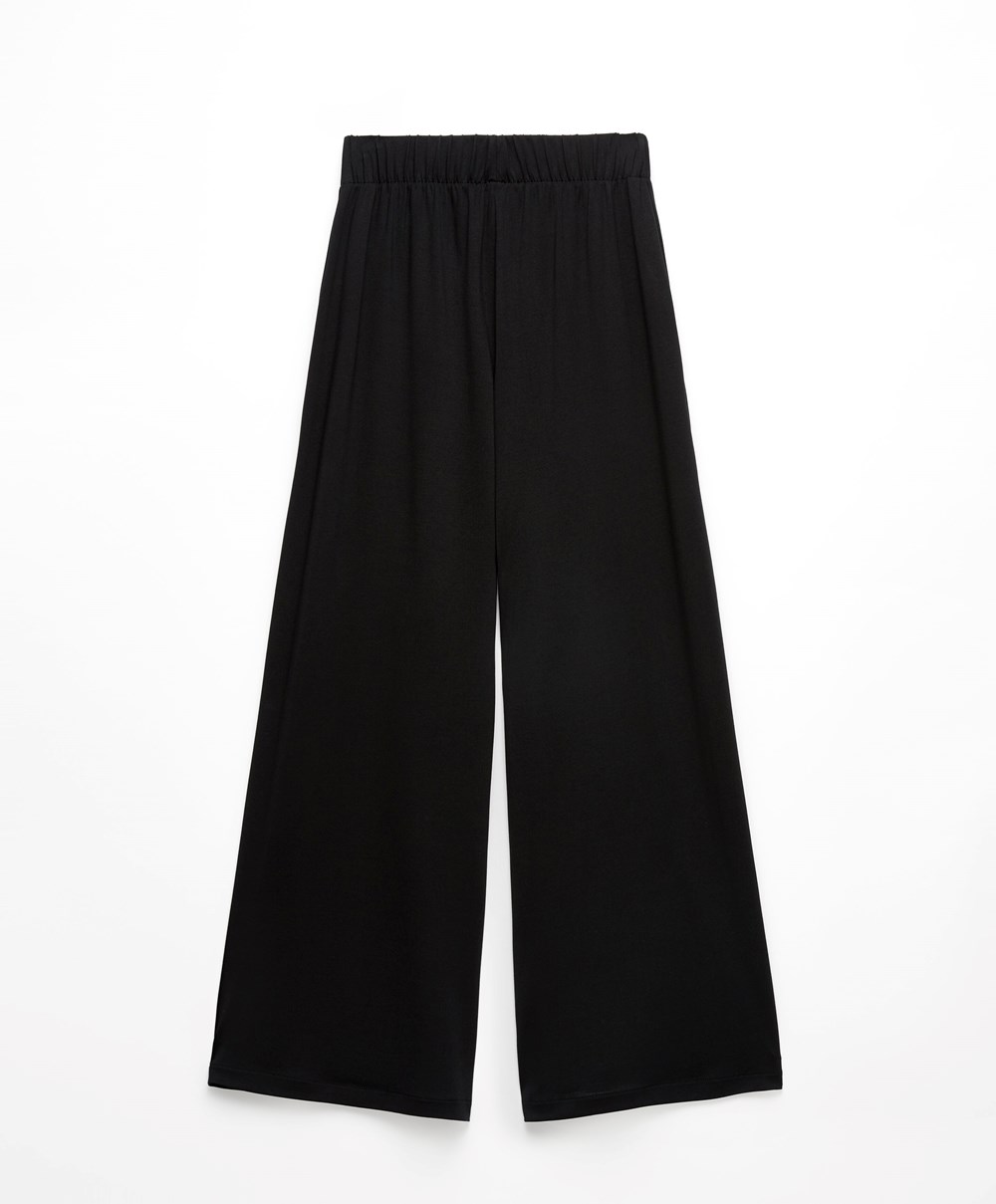 Oysho Modal Crop Trousers μαυρα | PTOHAB-015