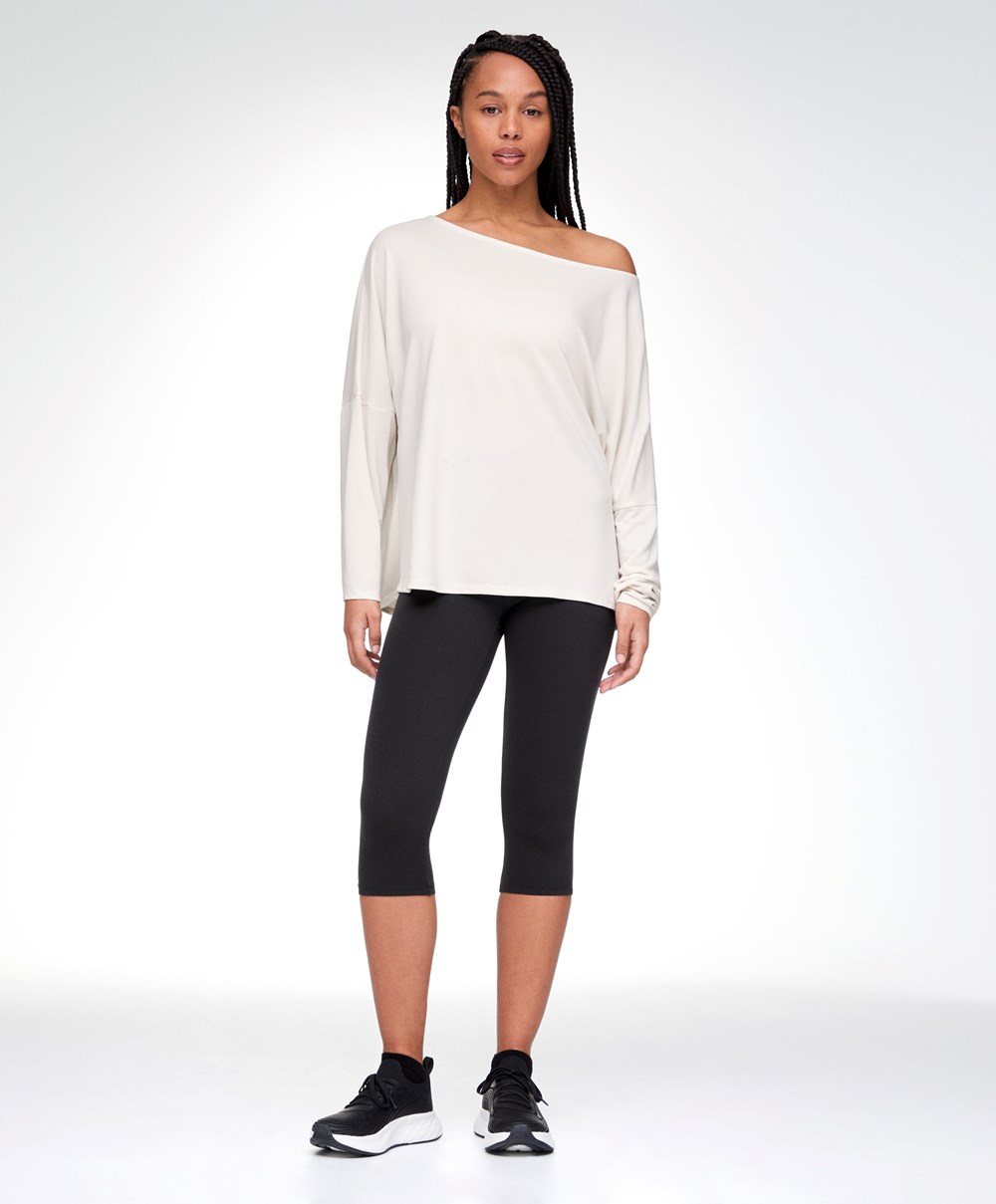 Oysho Modal Long-sleeved T-shirt Cream-white | TUROIQ-145