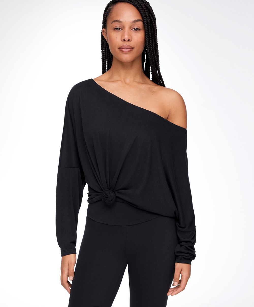 Oysho Modal Long-sleeved T-shirt μαυρα | XACSQO-897