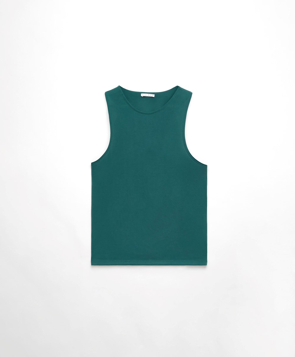 Oysho Modal Open Back αμανικα T-shirt Bottle | HEBTJI-652