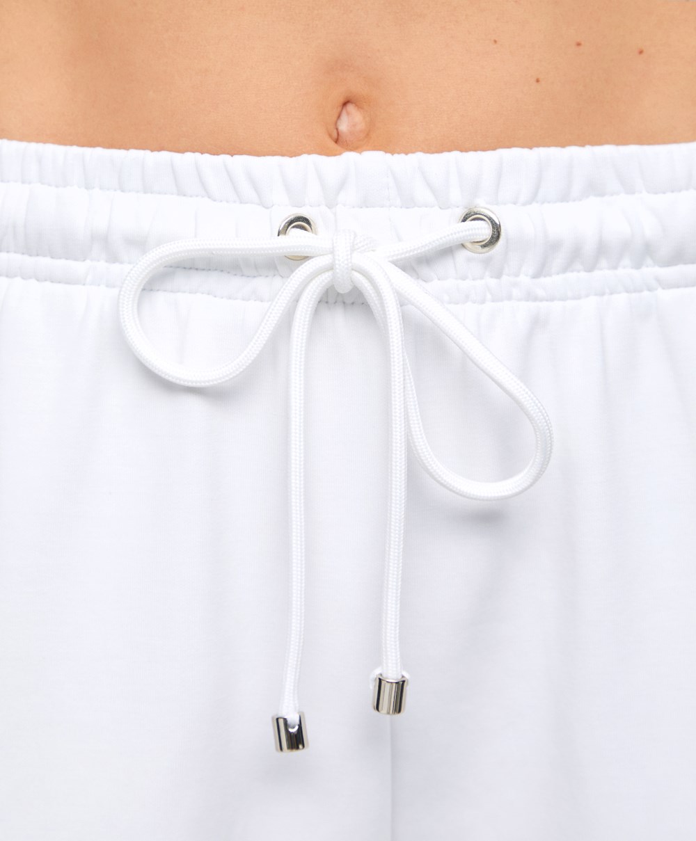 Oysho Modal Shorts With Piping ασπρα | TYLJXQ-830