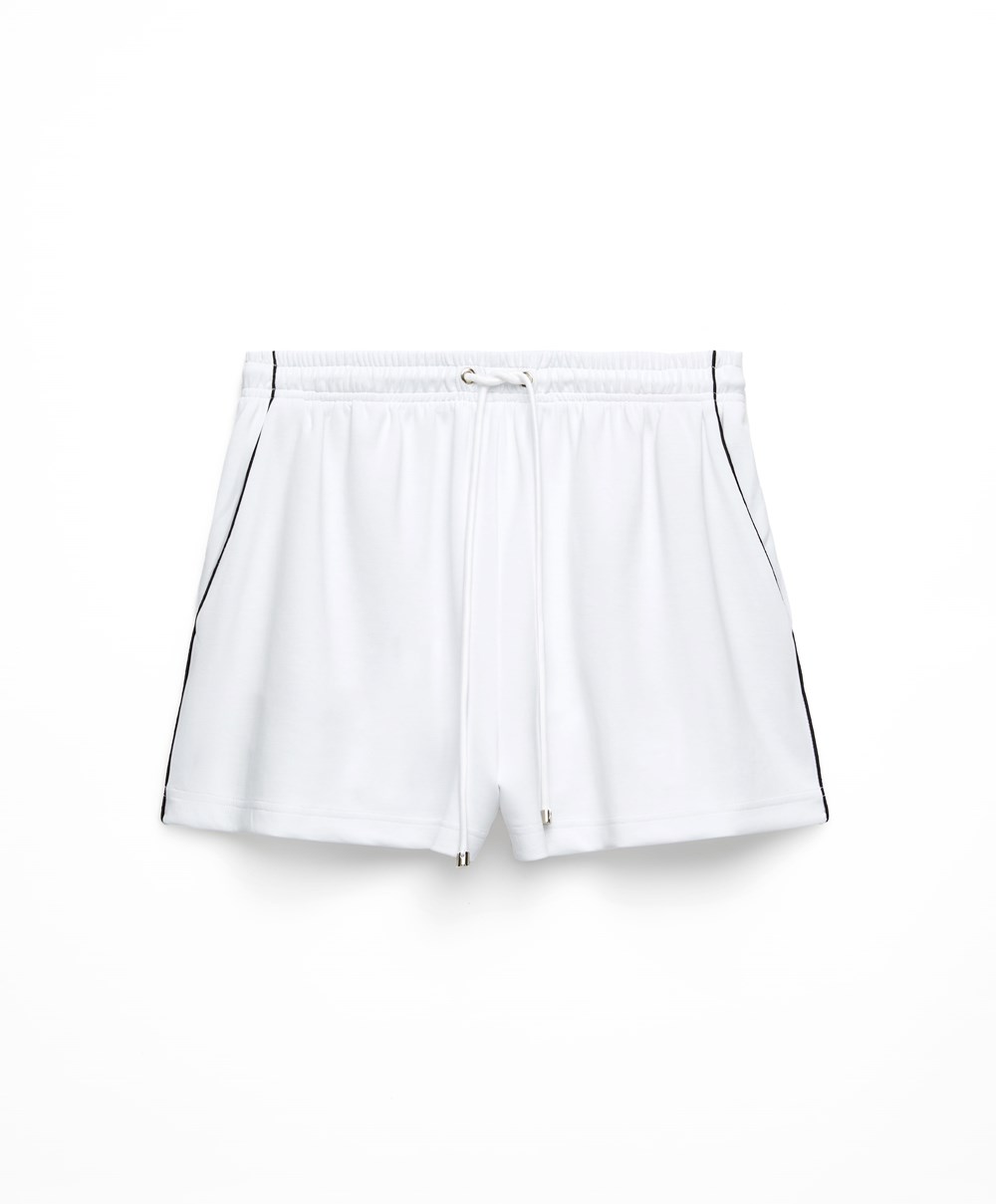 Oysho Modal Shorts With Piping ασπρα | TYLJXQ-830