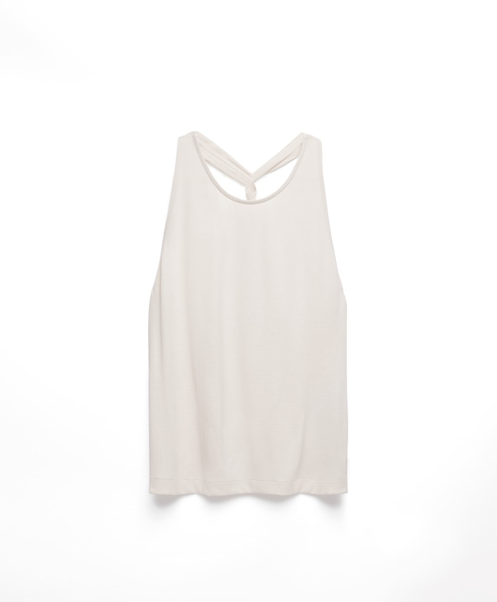 Oysho Modal Twist Vest Top Stone | CLXZQU-932