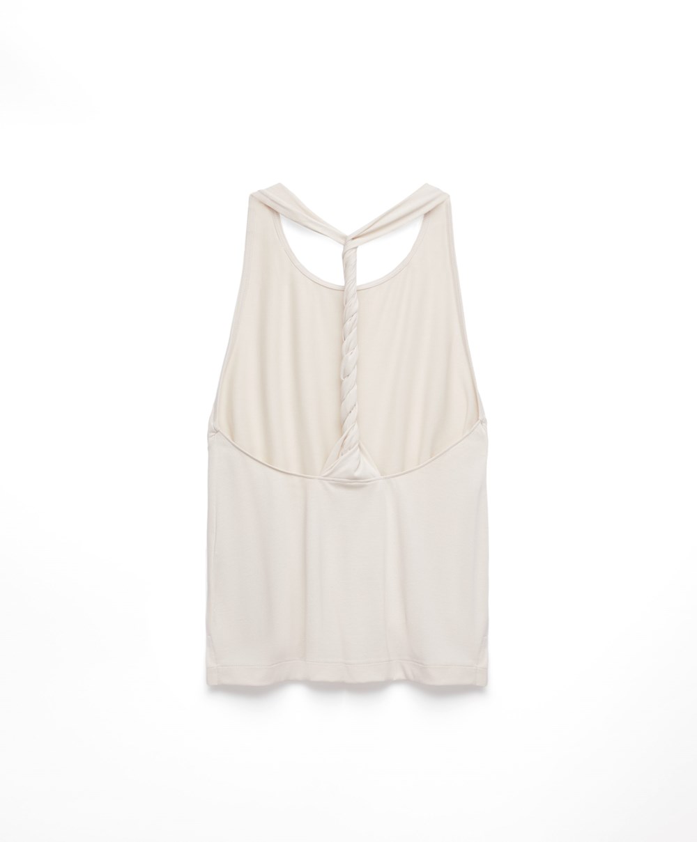 Oysho Modal Twist Vest Top Stone | CLXZQU-932