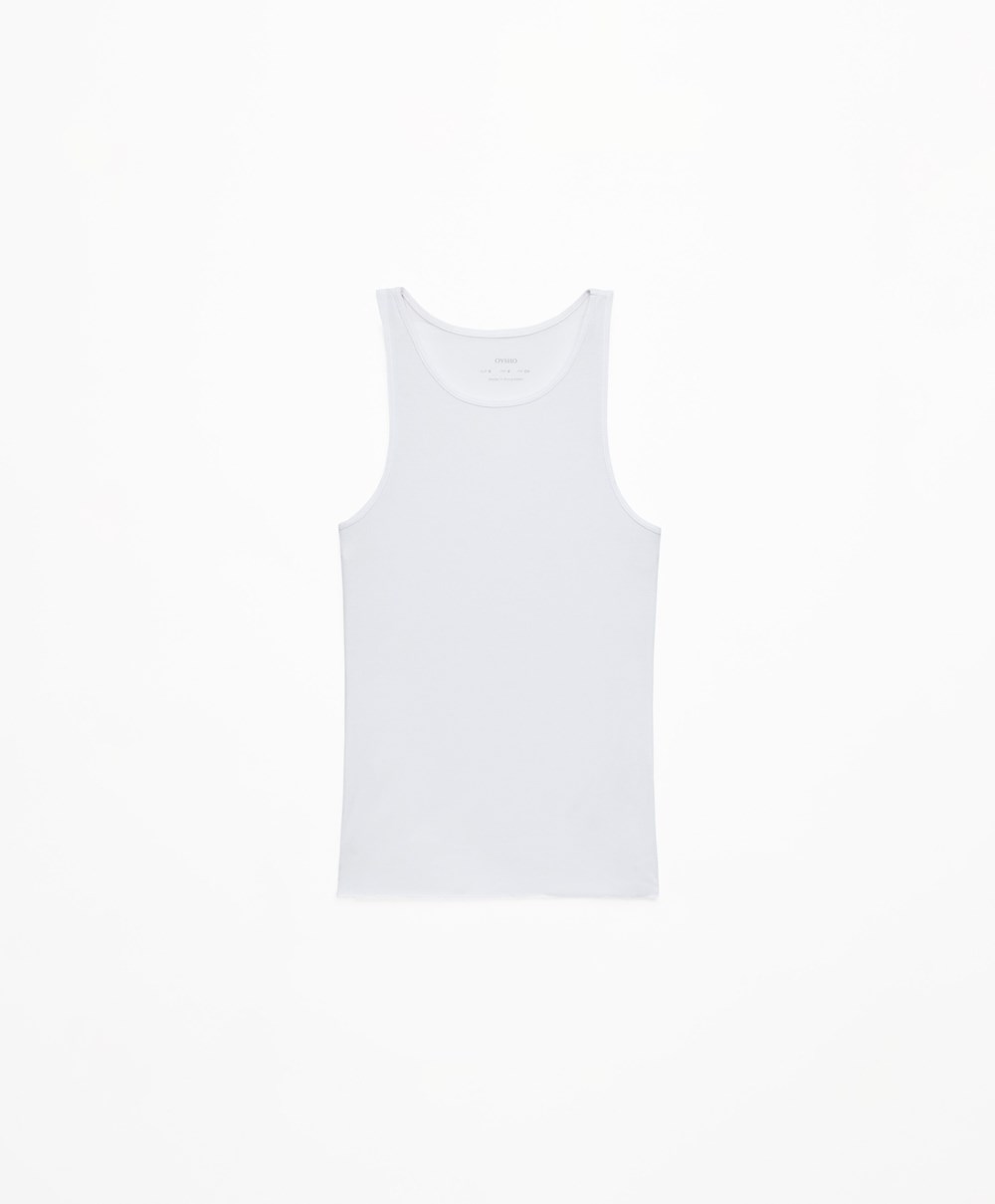 Oysho Modal Vest Top Pale Ecru | BSNOMZ-203