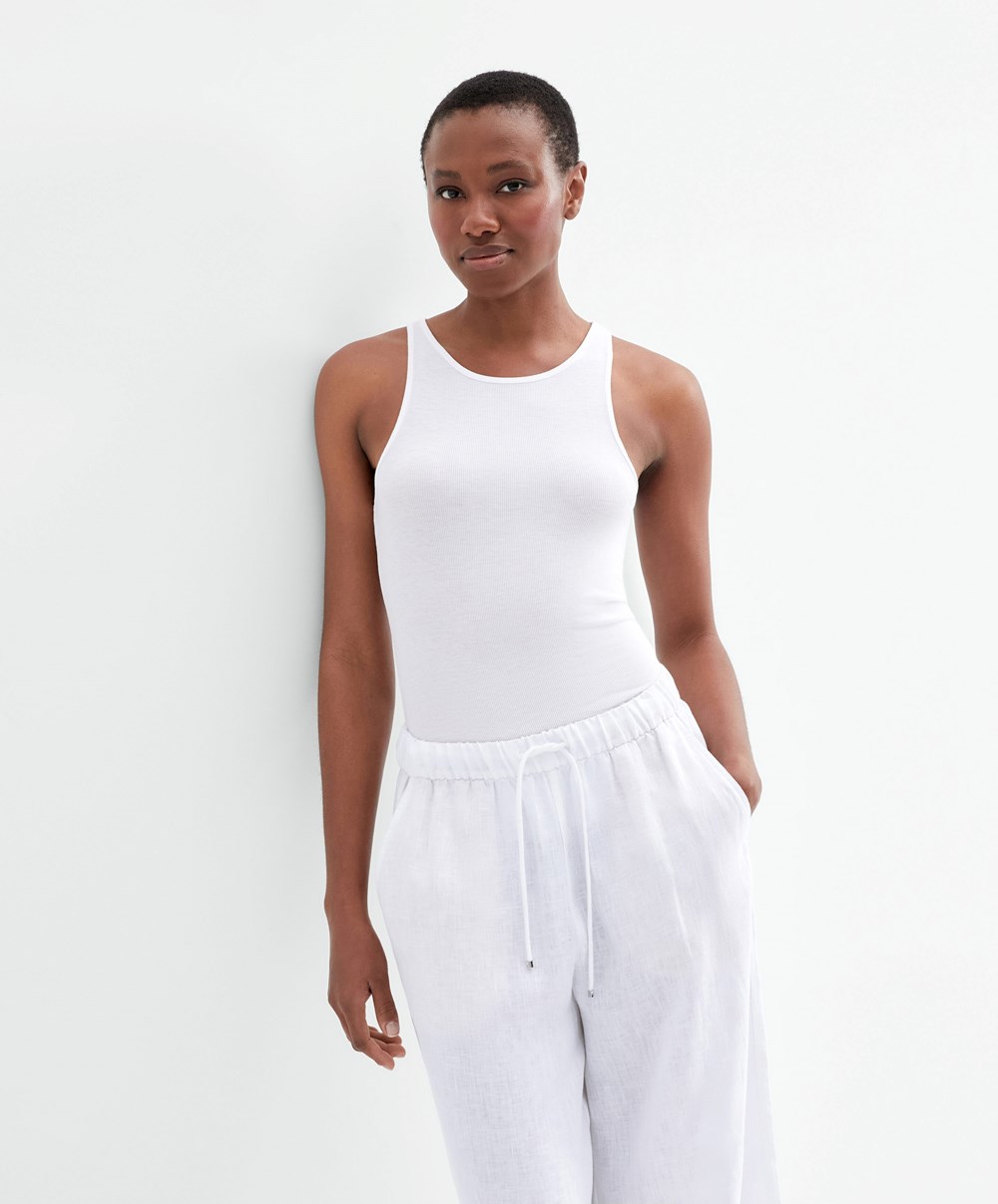 Oysho Modal Vest Top Pale Ecru | BSNOMZ-203