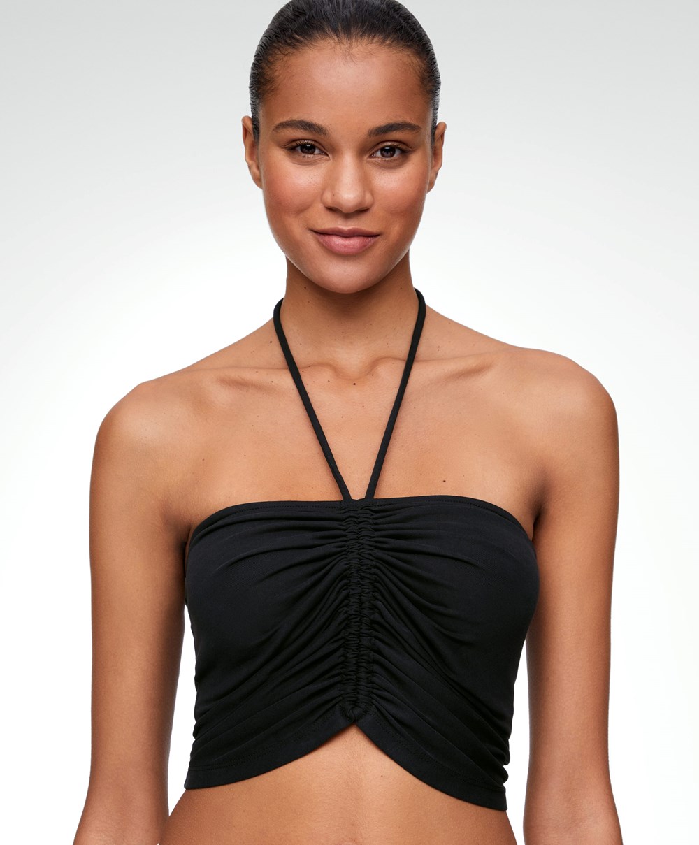 Oysho Modal strappy Top μαυρα | JFYCKD-530