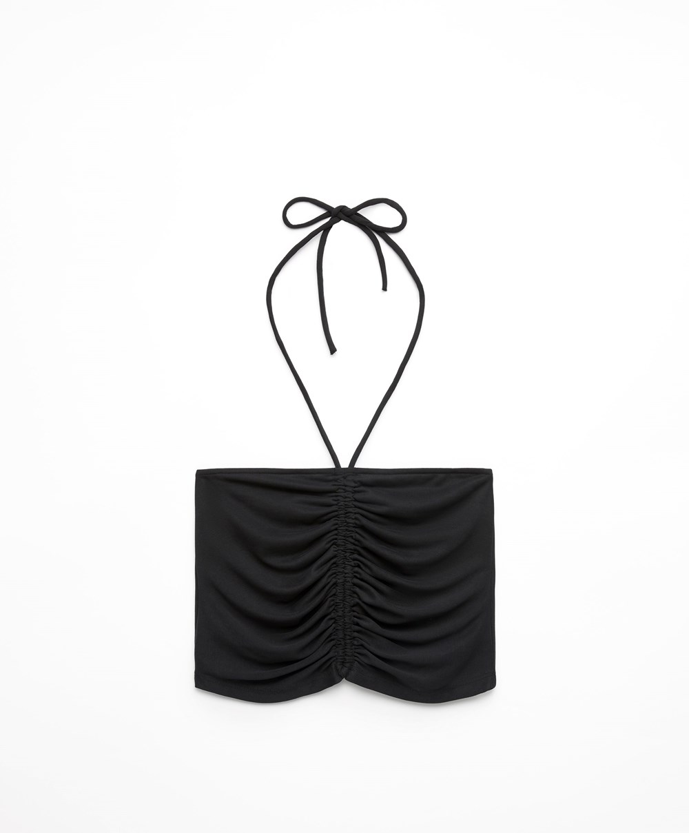 Oysho Modal strappy Top μαυρα | JFYCKD-530